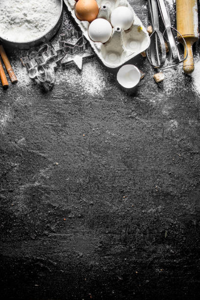 istock Flour with different baking forms of the dough. 1145475503