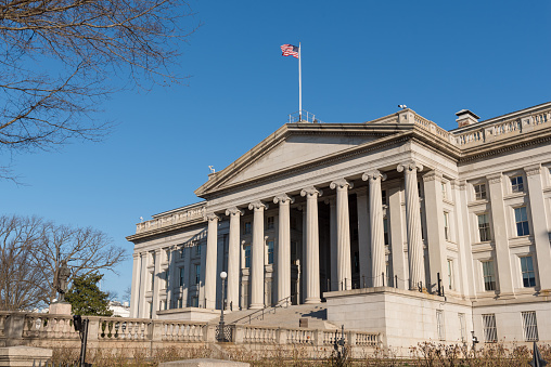 US Treasury Department at 1500 Pennsylvania Avenue NW in Washington DC