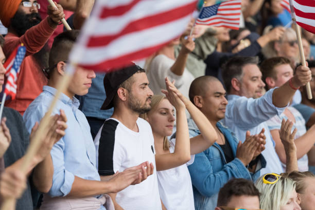 istock Excited USA Fans Cheering For Their Team 1145477758