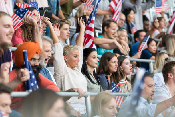 istock Excited USA Fans Cheering For Their Team 1145477767