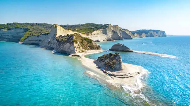 Photo of Beautiful view of Cape Drastis in the island of Corfu in Greece