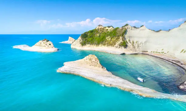 Photo of Beautiful view of Cape Drastis in the island of Corfu in Greece