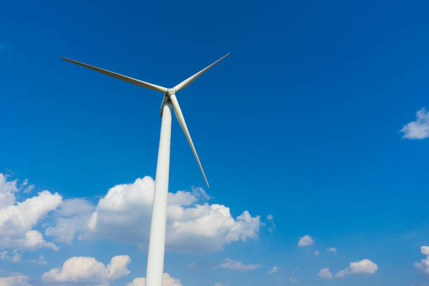 istock wind turbine on blue sky 1145479974