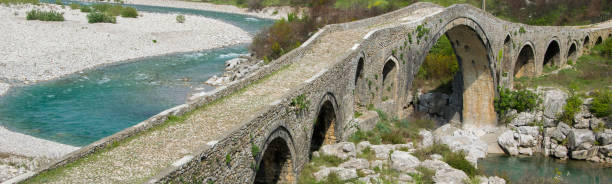 istock Old stone bridge over the river. Albania, Mes, Scutari 1145481265