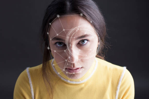 istock Biometric verification woman face detection 1145481351
