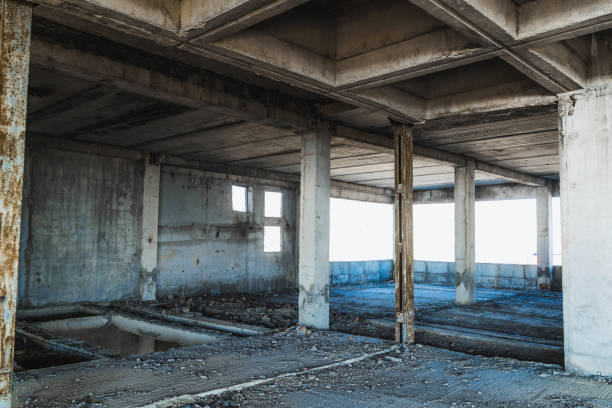 istock Abandoned building unfinished concrete building 1145485506