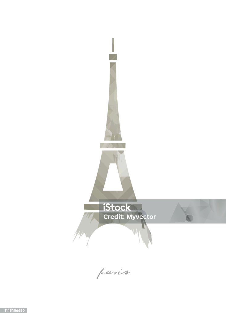 Watercolor Illustration of Eiffel Tower. Paris, France, Europe. Watercolor sketch of Eiffel Tower, Symbol of Paris, Capital of France, Europe. Eiffel Tower - Paris stock vector