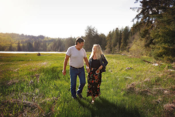 istock Older couple walking hand in hand 1145486889