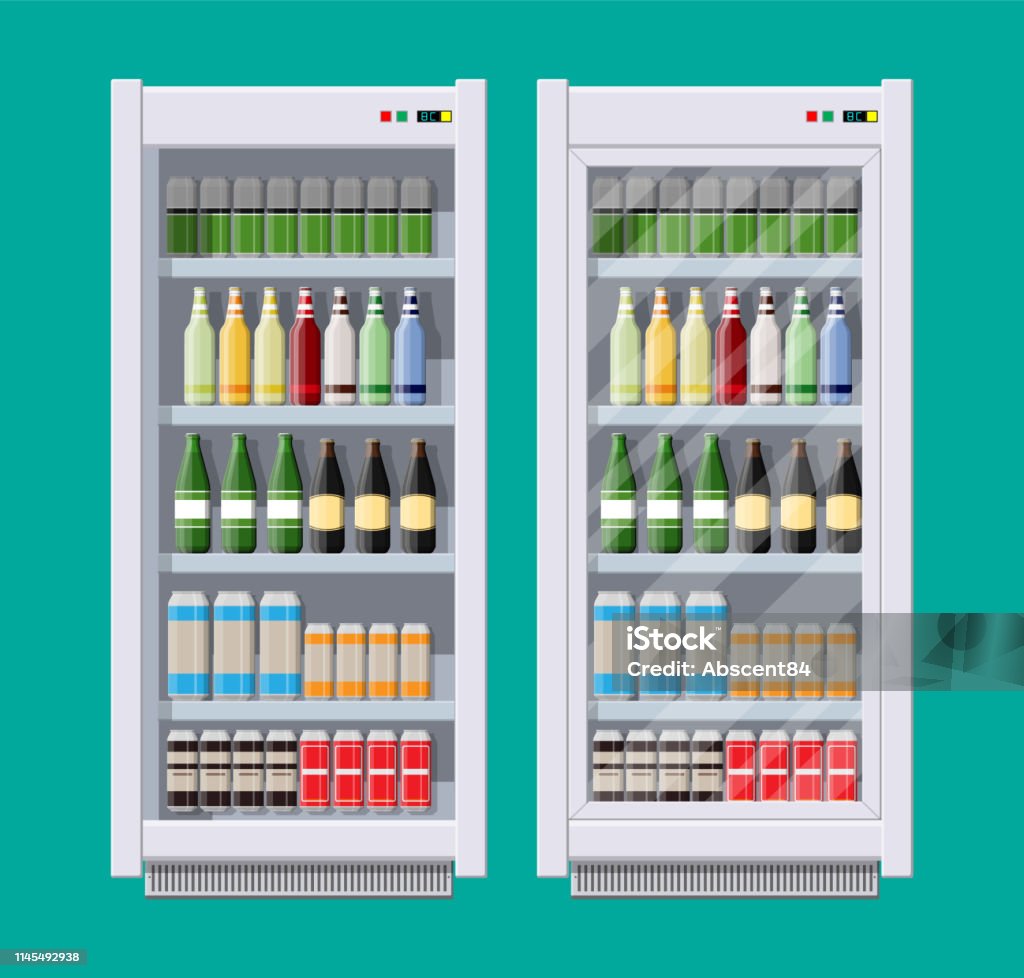 Showcases Refrigerators For Cooling Drinks Stock Illustration showcases-refrigerators-for-cooling-drinks-stock-illustration