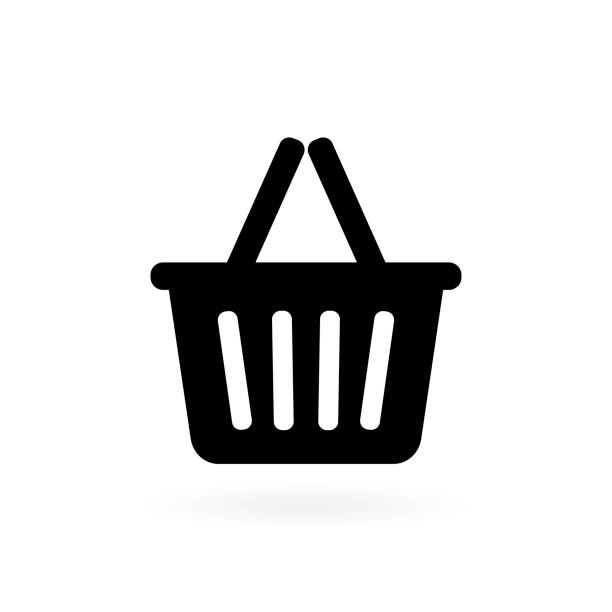 koszyk na białym tle. ilustracja wektorowa - shopping basket stock illustrations