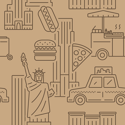 New York Pattern Visual Design New York City Colorful Seamless Vector Pattern Stock Illustration ...