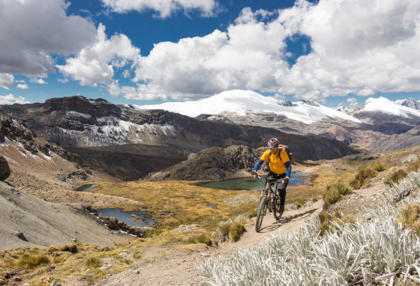 istock Panoramic mountain biking at Cordillera Huayhuash, Peru. 1145501629