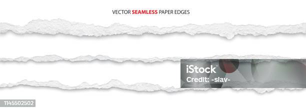 Zerrissene Papierkanten Vektor Stock Vektor Art und mehr Bilder von Zerrissen - Zerrissen, Papier, Am Rand