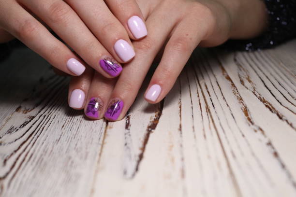 istock stylish design of manicure on long beautiful nails 1145504447