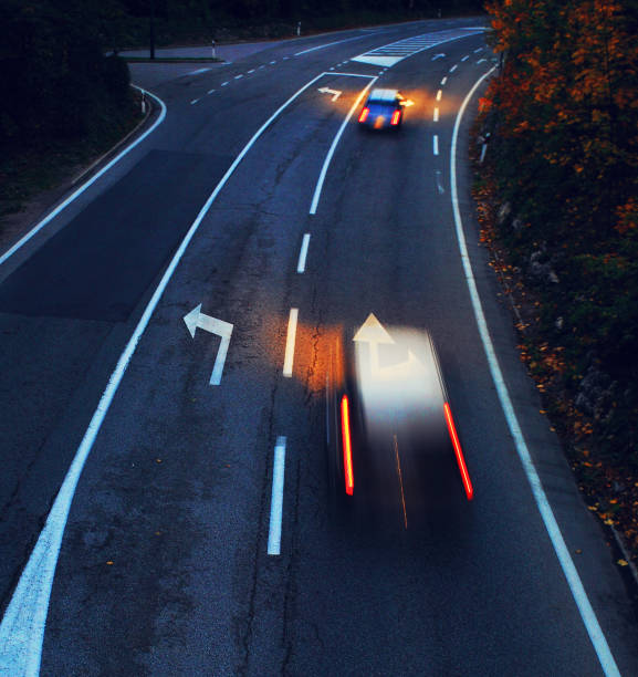 istock Highway with cars motion blur at dusk 1145504449
