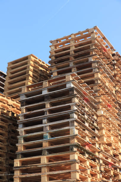 istock Stacked wooden pallets 1145517677