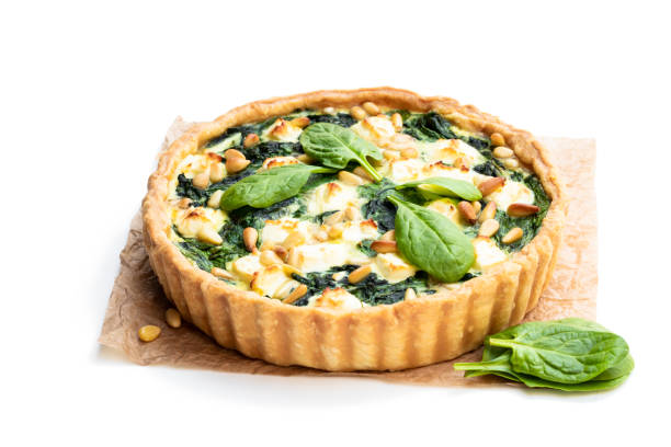 istock Vegetarian tart with spinach 1145518999