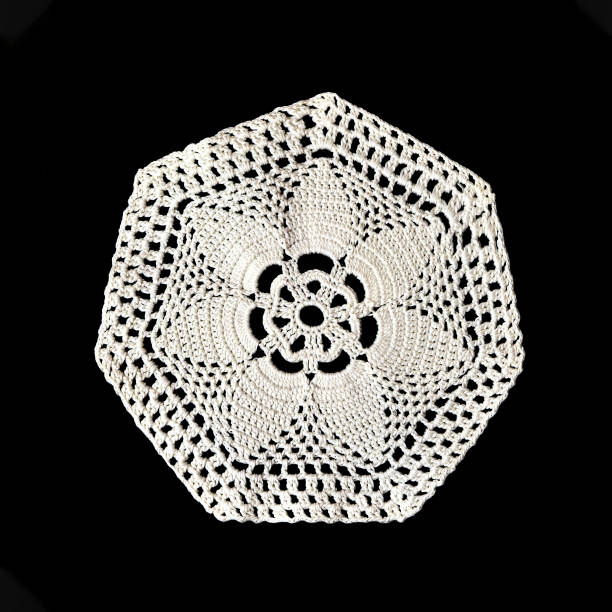 istock Lace doily isolated on black background 1145522888
