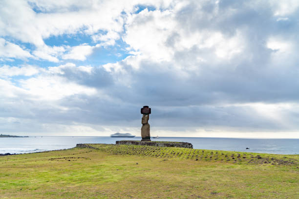 istock Dusk over Moa of Ahu Ko Te Riku, Easter Island, Chile 1145525565