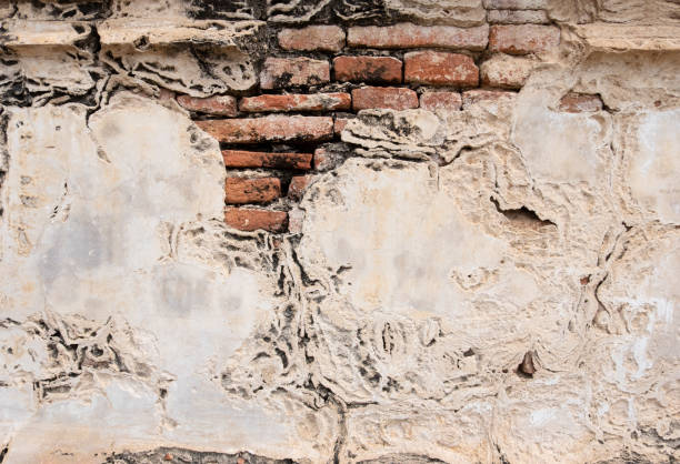 istock Old brick cement wall exture red orange white horizontal block which are beautiful background. 1145529768