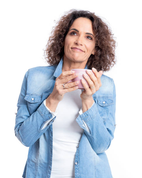 istock Happy mature woman making selfies 1145534152