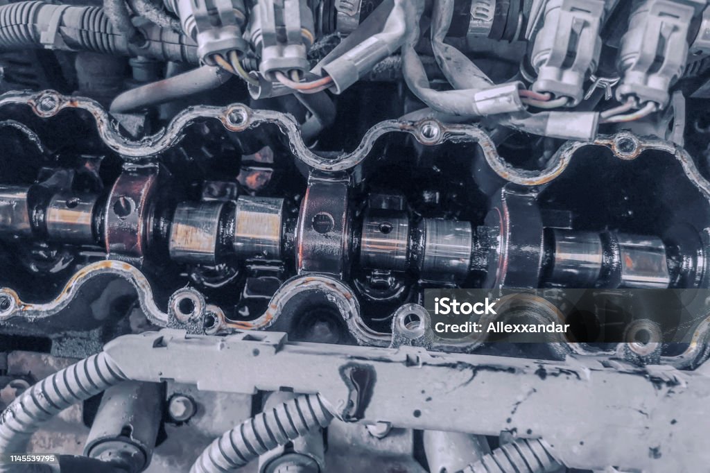 Normal Engine Inside Car Engine Inside View Close Up Top View Of Engine Inside Stock Photo ...