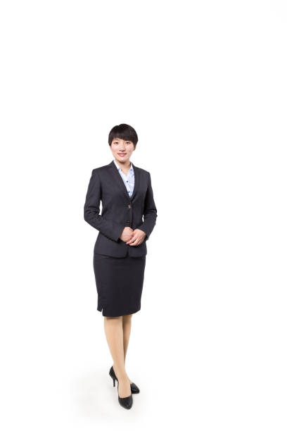 istock Bussiness woman stooding before white background 1145547943