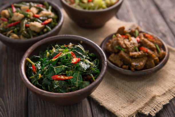 istock traditional indonesian dishes oseng papaya leaf 1145549890