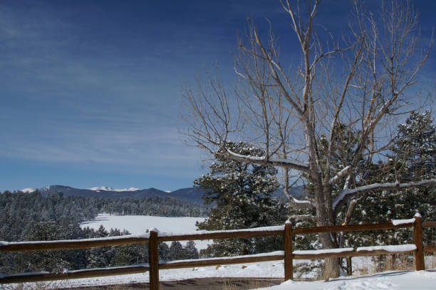 istock Snow in winter with mountains 1145551740