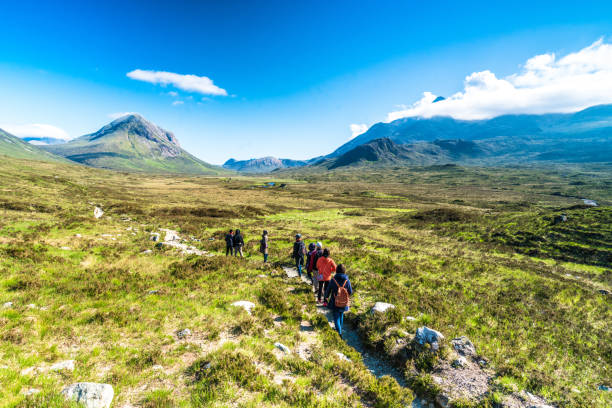 Hiking, Scotland, Walking, Group Of People, Hill