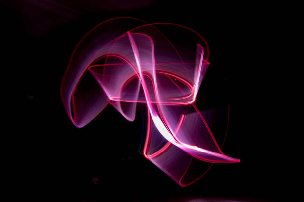 istock Abstract light painting - pink red abstract shape 1145552533