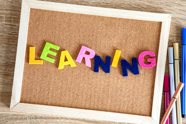 istock LEARNING word alphabet on pin board background ,English language learning concept 1145561888