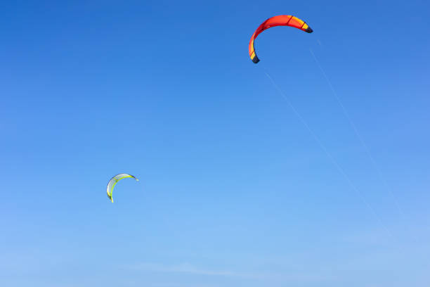 Kitesurf with blue sky. Summer holiday concept