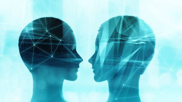 istock Next level of artificial humanoid female cyborg new ai experiment, machine learning create artificial intelligence 1145564023