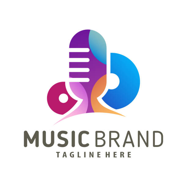 musik-logo-design und icon - piano key piano musical instrument music stock-grafiken, -clipart, -cartoons und -symbole