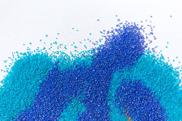 istock Layered colorful sand pattern. Marble style background. Blue and gold powder texture. 1145565048