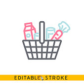 istock Groceries Icon. Easy editable stroke line vector. 1145565193