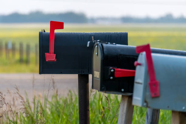 istock Country road and mail boxes, rural Alberta near Devon 1145566381