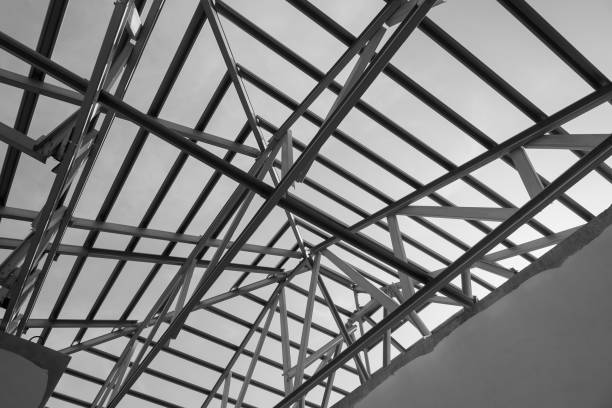 istock Structure of steel roof frame 1145569496