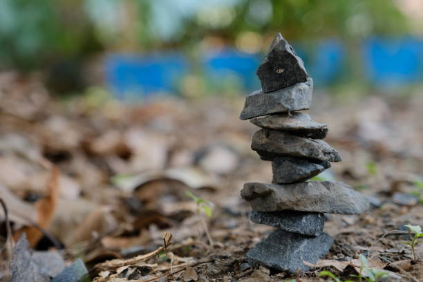 Stone arrangement into Zen style