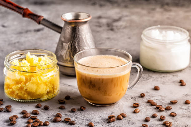 istock Coffee blended with ghee butter and MCT coconut oil 1145580855