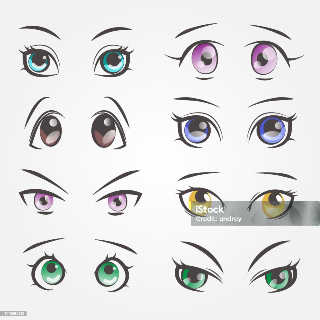 Cartoon Female Eyes Closeup Eyes Of Beautiful Women Stock Illustration -  Download Image Now - iStock
