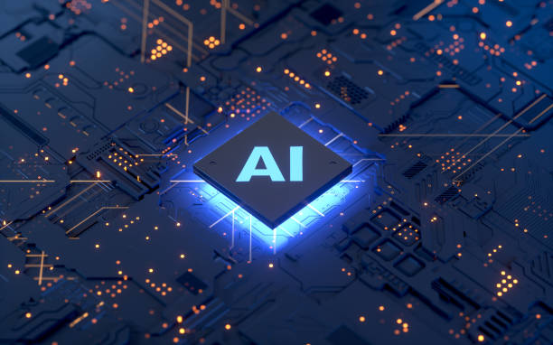 ai, circuit board - artificial intelligence imagens e fotografias de stock