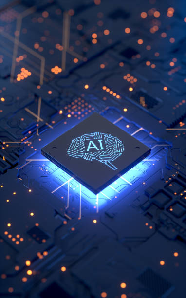 AI, circuit board stock photo