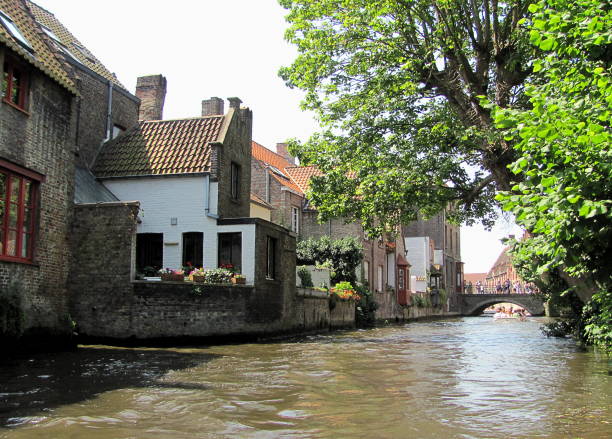 istock Scenery with water canal in Bruges 1145594913