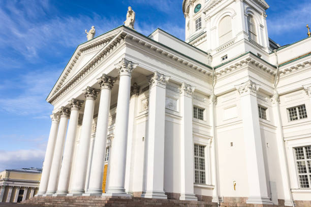 catedral de helsínquia, finlandia - helsinki lutheran cathedral - fotografias e filmes do acervo