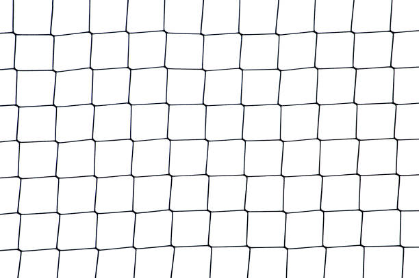 istock Full Frame Shot Of Net Against White Background 1145599341