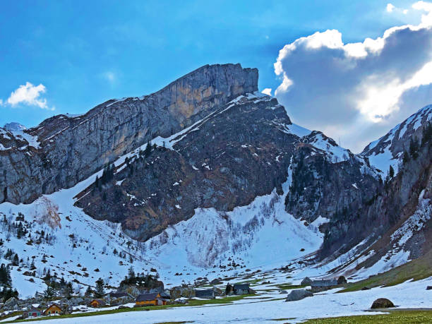 istock Alpine landscape and rocky peaks of Alpstein mountain range 1145605391