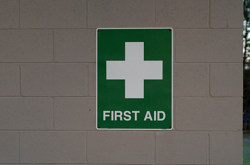 Green first Aid sign