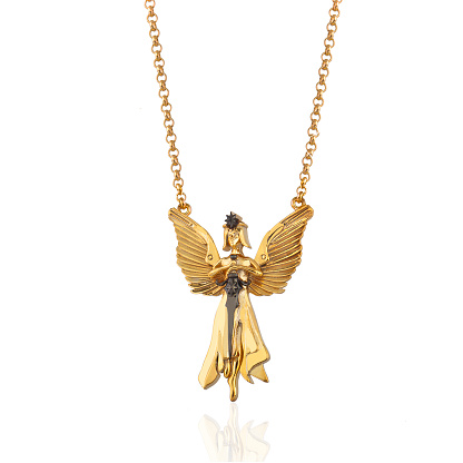 Angel Pendant Necklace Gold Color